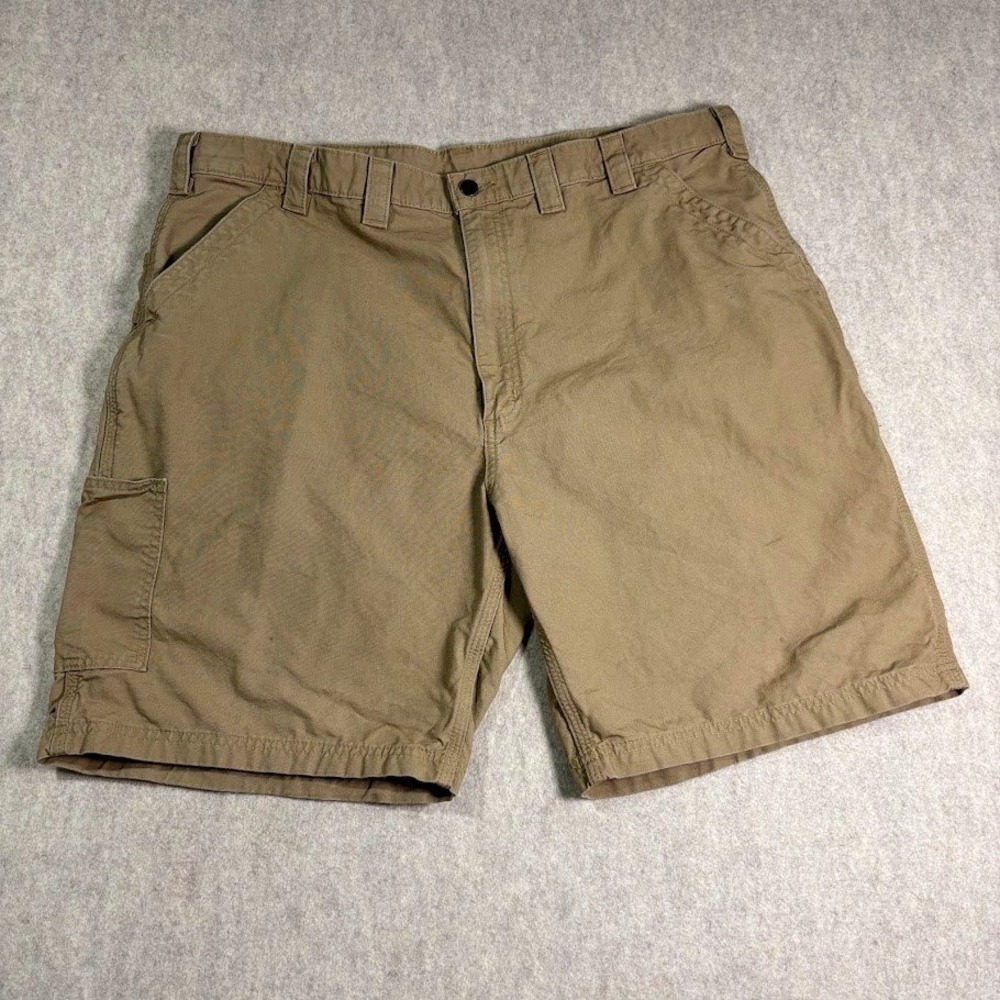 Carhartt Carpenter Shorts Mens 44 Khaki Cotton Canvas Loose Fit Workwear B147DKH